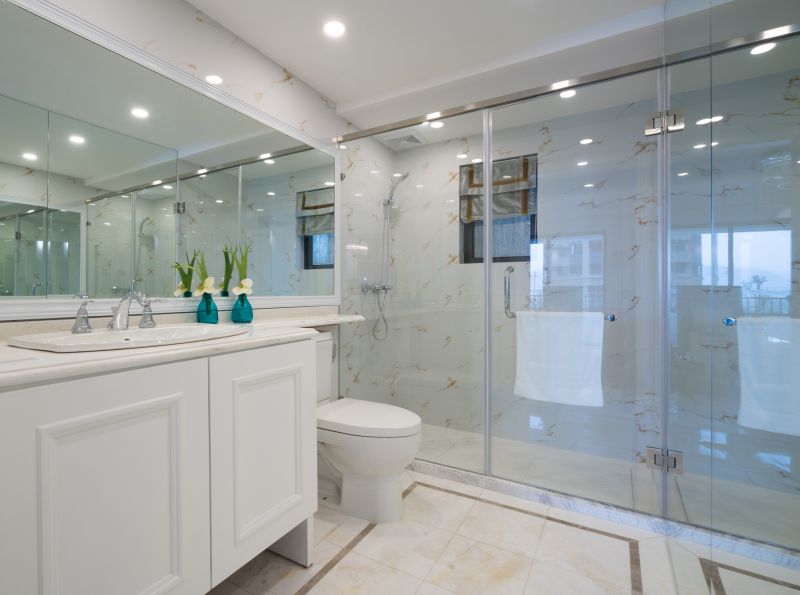 Small Bathroom Shower with Sliding Door
